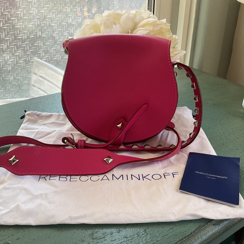 Rebecca Minkoff Magenta Skylar Studded Crossbody “Like New”